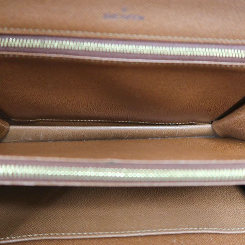 LOUIS VUITTON Concorde Monogram Handbag, Brown, with lock and key