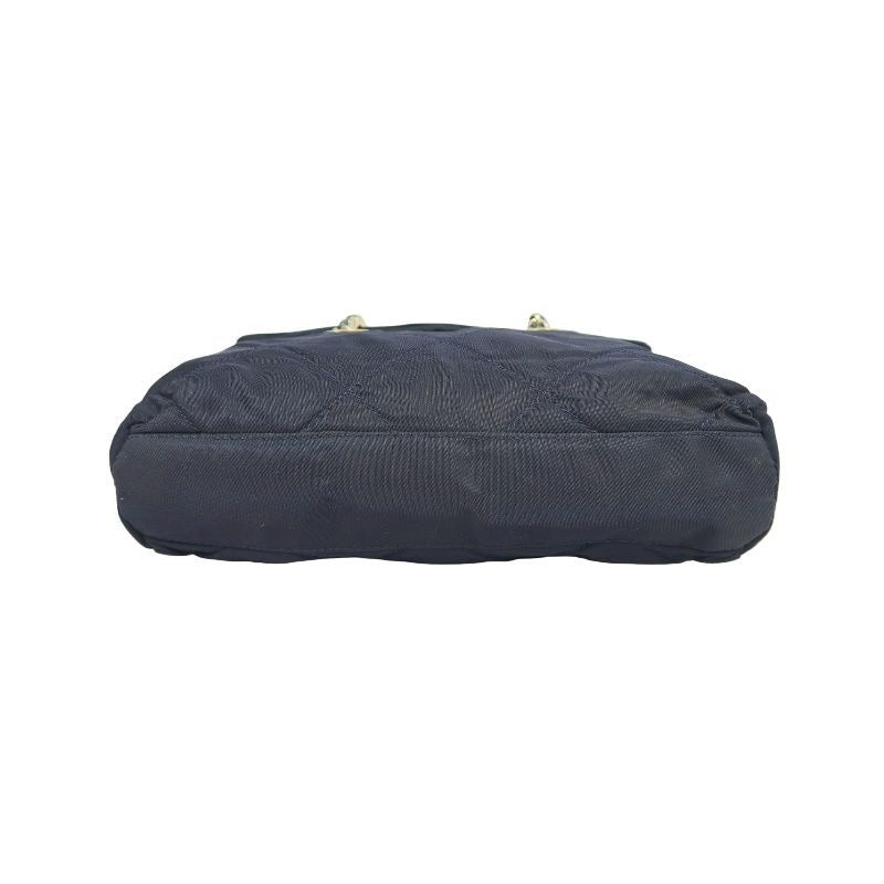 PRADA Nylon Chain Shoulder Bag, Navy, Gold Hardware, with dust bag