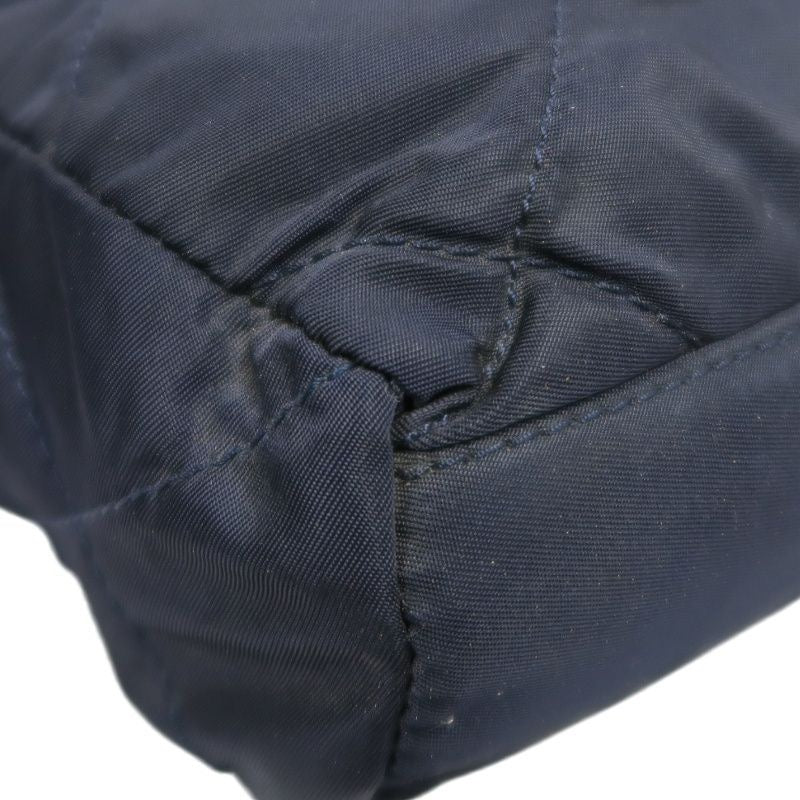 PRADA Nylon Chain Shoulder Bag, Navy, Gold Hardware, with dust bag