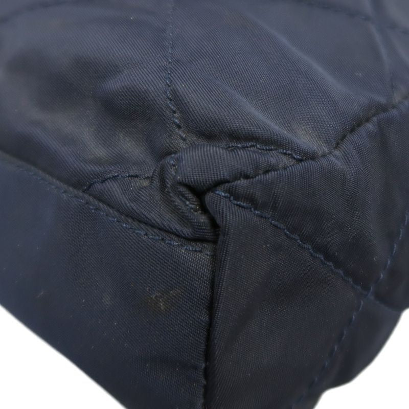 PRADA Nylon Chain Shoulder Bag, Navy, Gold Hardware, with dust bag
