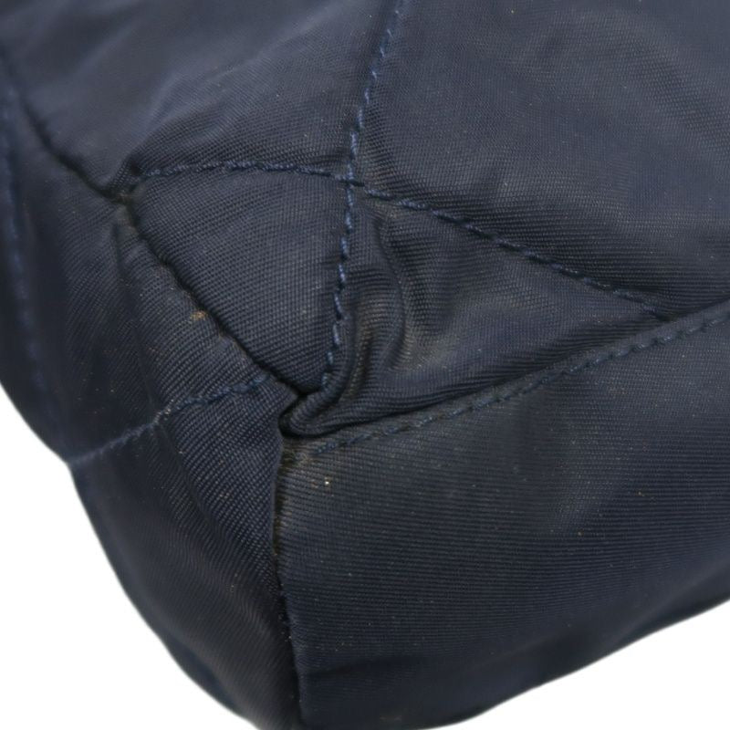 PRADA Nylon Chain Shoulder Bag, Navy, Gold Hardware, with dust bag