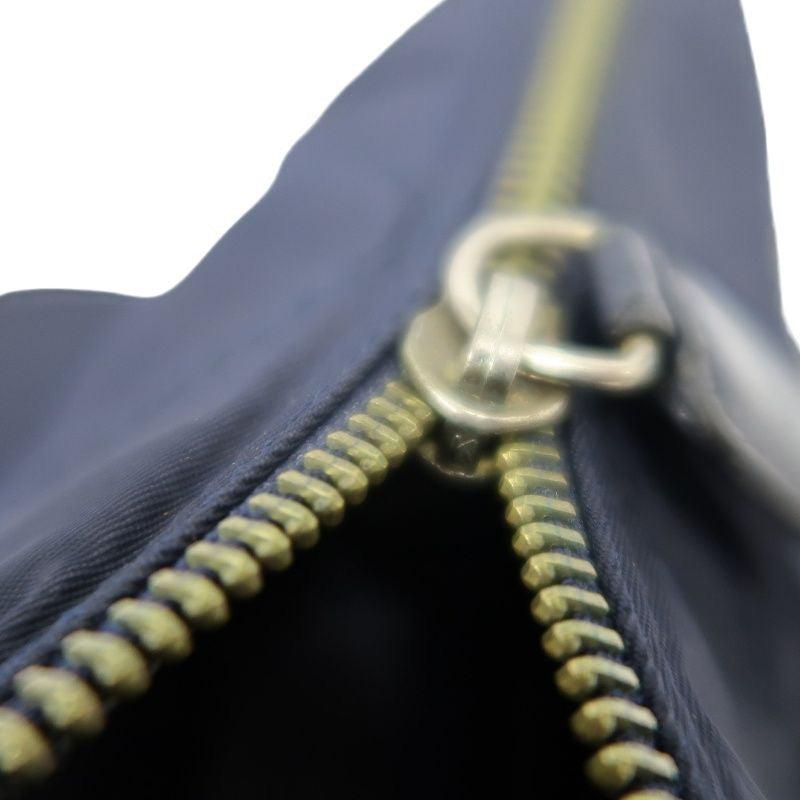 PRADA Nylon Chain Shoulder Bag, Navy, Gold Hardware, with dust bag