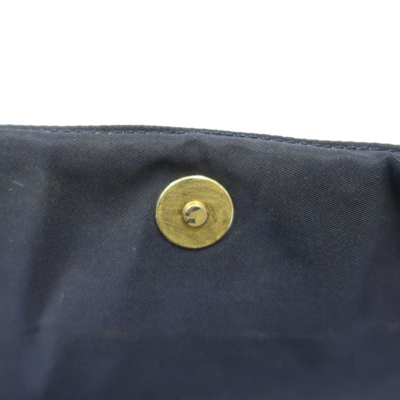 PRADA Nylon Chain Shoulder Bag, Navy, Gold Hardware, with dust bag