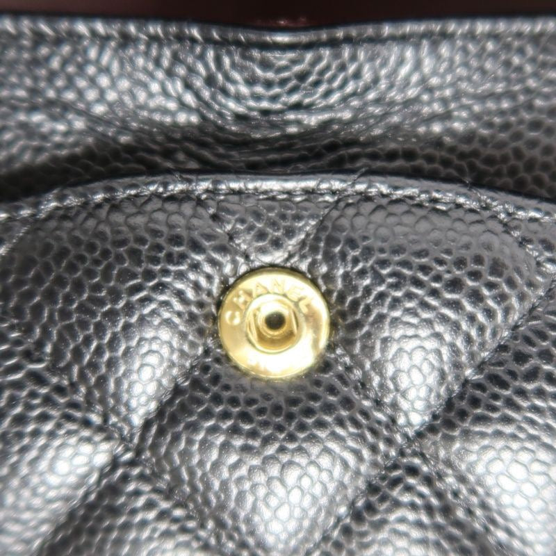 CHANEL Classic Flap Shoulder Bag, Caviar Leather, Black with Gold Hardware, Authenticity Card Included