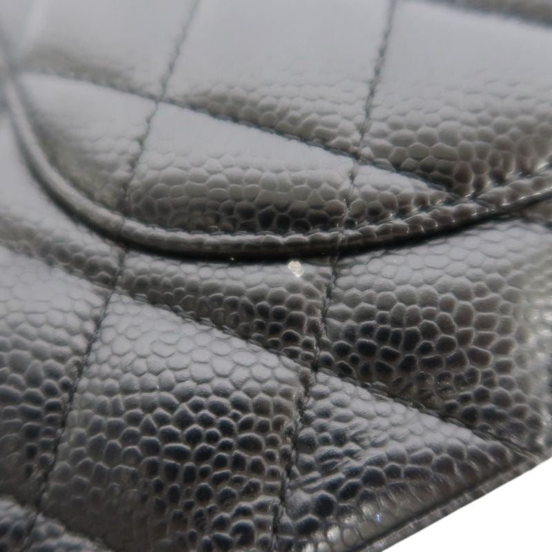 CHANEL Classic Flap Shoulder Bag, Caviar Leather, Black with Gold Hardware, Authenticity Card Included