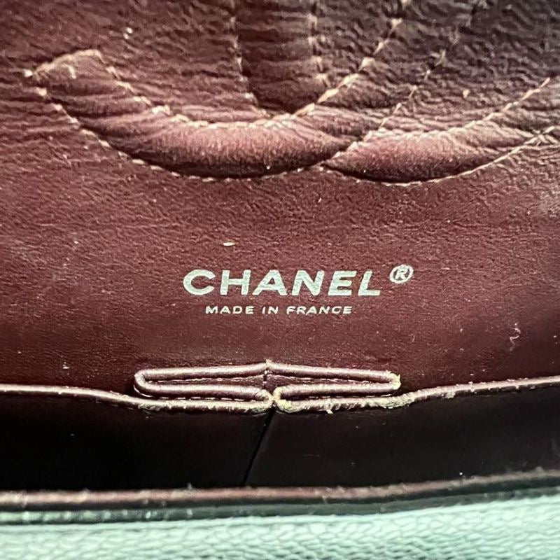 CHANEL Classic Flap Shoulder Bag, Caviar Leather, Black with Silver Hardware, Dust Bag Included