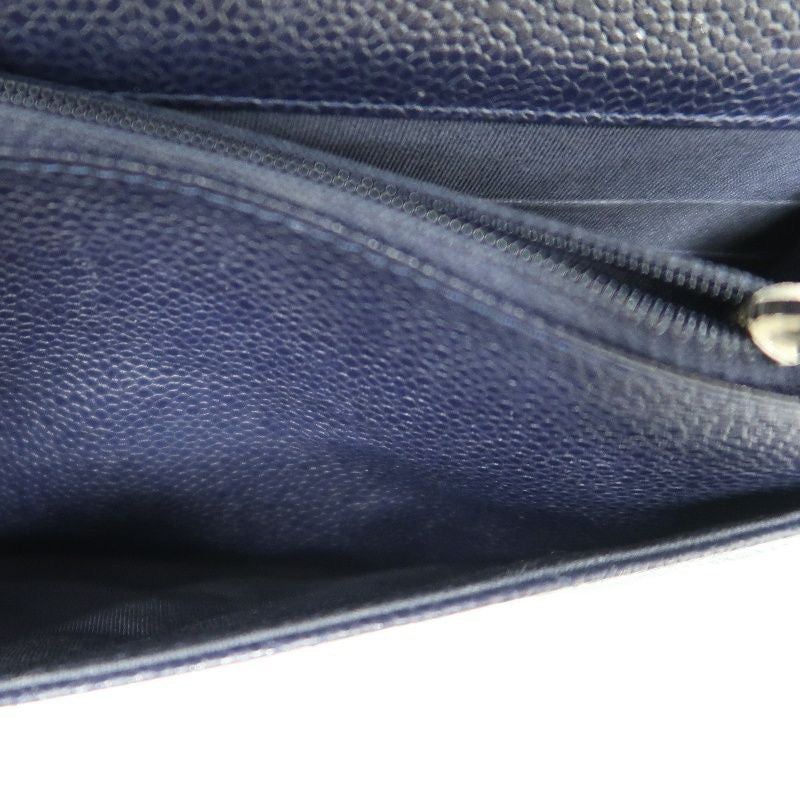 CHANEL Quilted WOC Shoulder Bag, Caviar Leather, Navy, Silver-Tone Hardware, With Guarantee Card