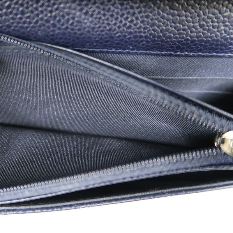 CHANEL Quilted WOC Shoulder Bag, Caviar Leather, Navy, Silver-Tone Hardware, With Guarantee Card