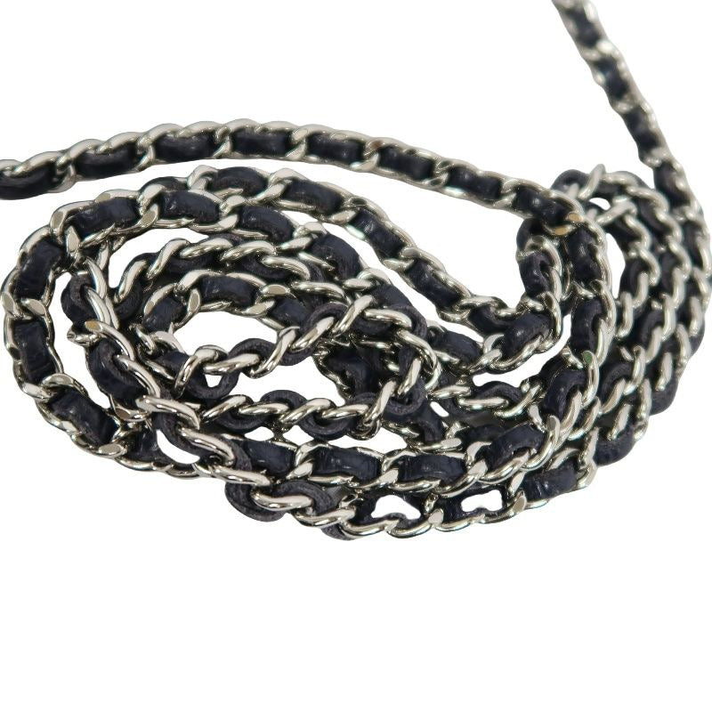 CHANEL Quilted WOC Shoulder Bag, Caviar Leather, Navy, Silver-Tone Hardware, With Guarantee Card