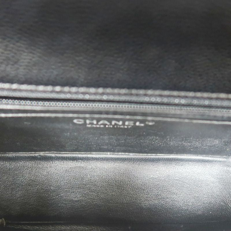 CHANEL Quilted Classic Flap Jumbo Mini Shoulder Bag, Caviar Leather, Black, Silver-Tone Hardware