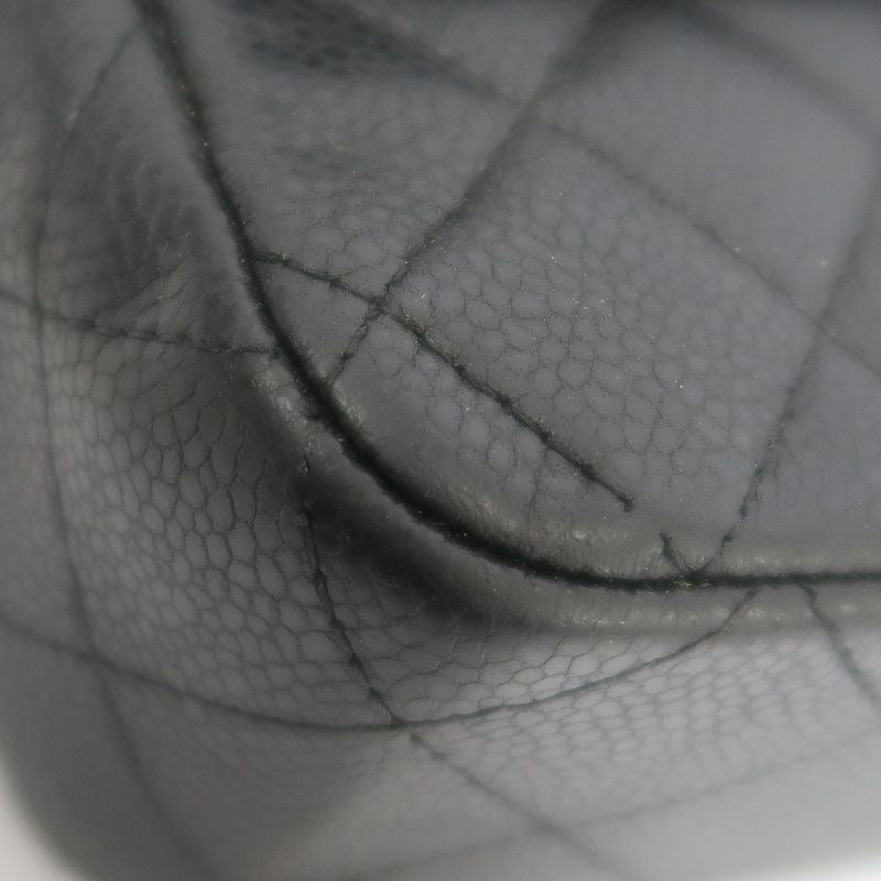 CHANEL Classic Flap Shoulder Bag, Caviar Leather, Black, Silver Hardware, No Worn Photos