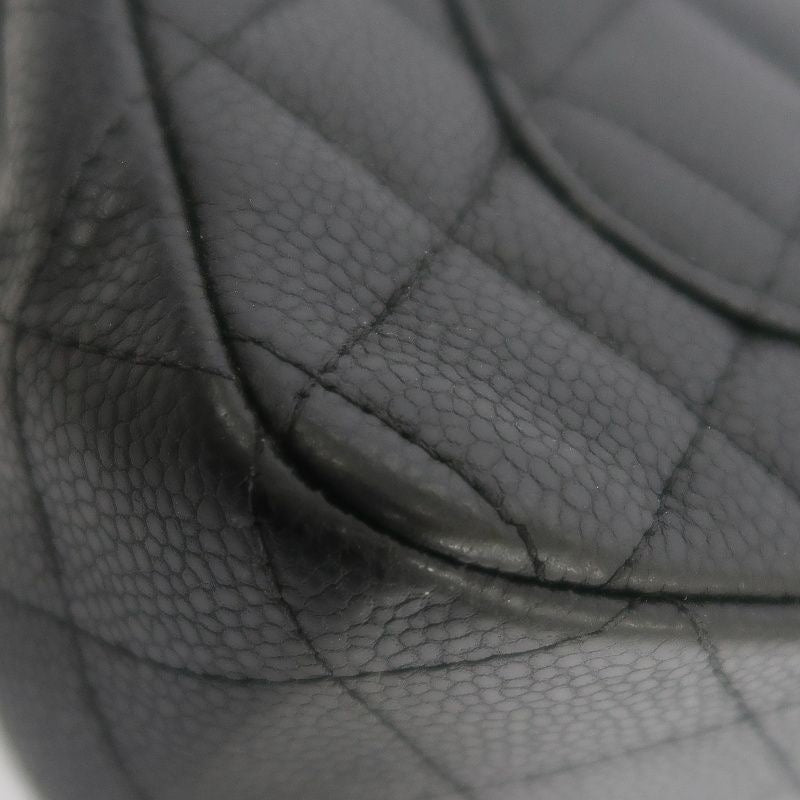 CHANEL Classic Flap Shoulder Bag, Caviar Leather, Black, Silver Hardware, No Worn Photos