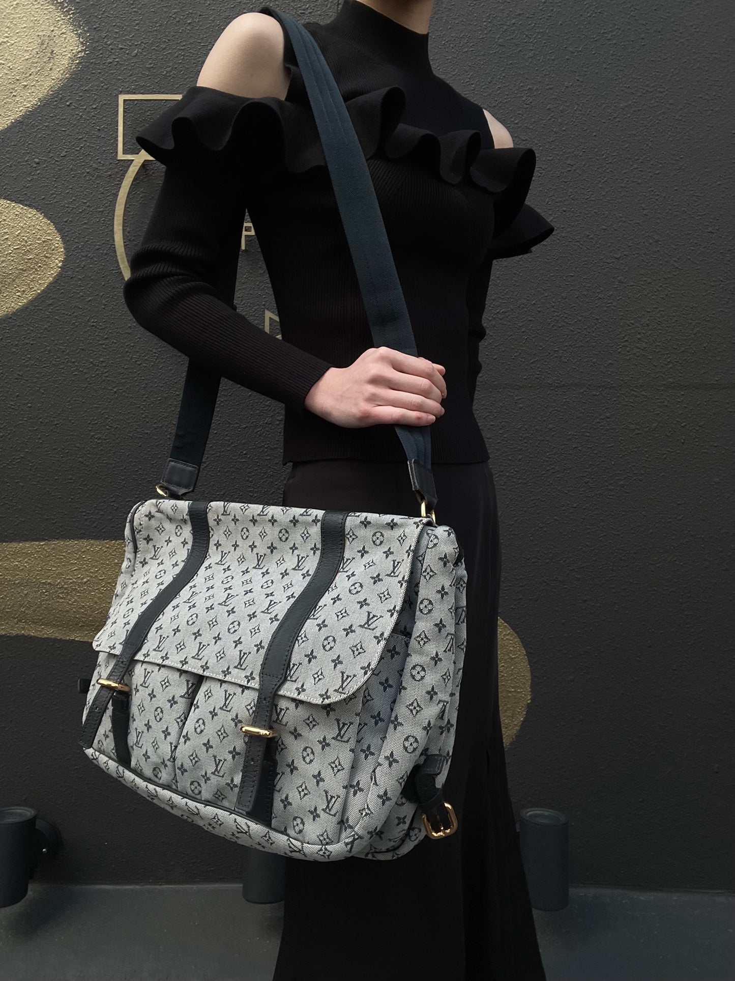 LOUIS VUITTON Sac Mam Monogram Mini Shoulder Bag, Canvas, Gray