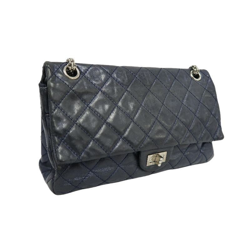 CHANEL Quilted 2.55 Shoulder Bag, Lambskin, Navy