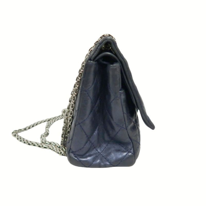 CHANEL Quilted 2.55 Shoulder Bag, Lambskin, Navy