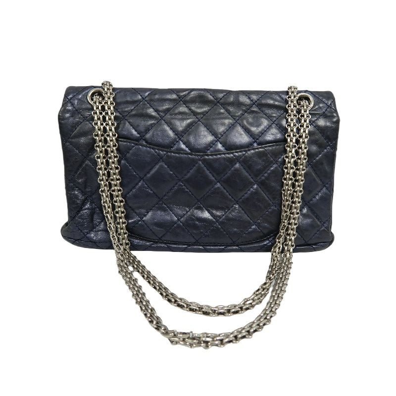 CHANEL Quilted 2.55 Shoulder Bag, Lambskin, Navy