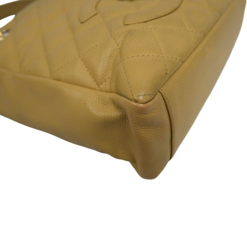 CHANEL Quilted GST Tote Bag, Caviar Leather, Milk Tea Beige, Gold-Tone Hardware, With Guarantee Card