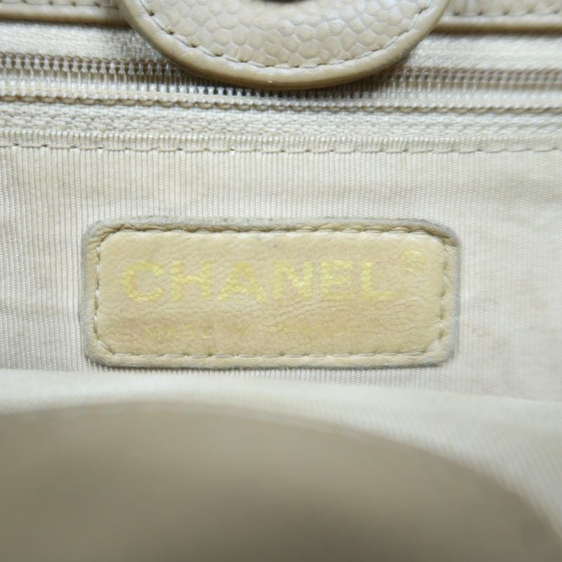 CHANEL Quilted GST Tote Bag, Caviar Leather, Milk Tea Beige, Gold-Tone Hardware, With Guarantee Card