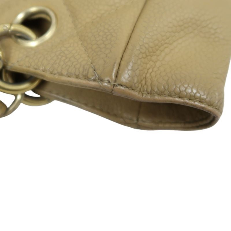 CHANEL Quilted GST Tote Bag, Caviar Leather, Milk Tea Beige, Gold-Tone Hardware, With Guarantee Card
