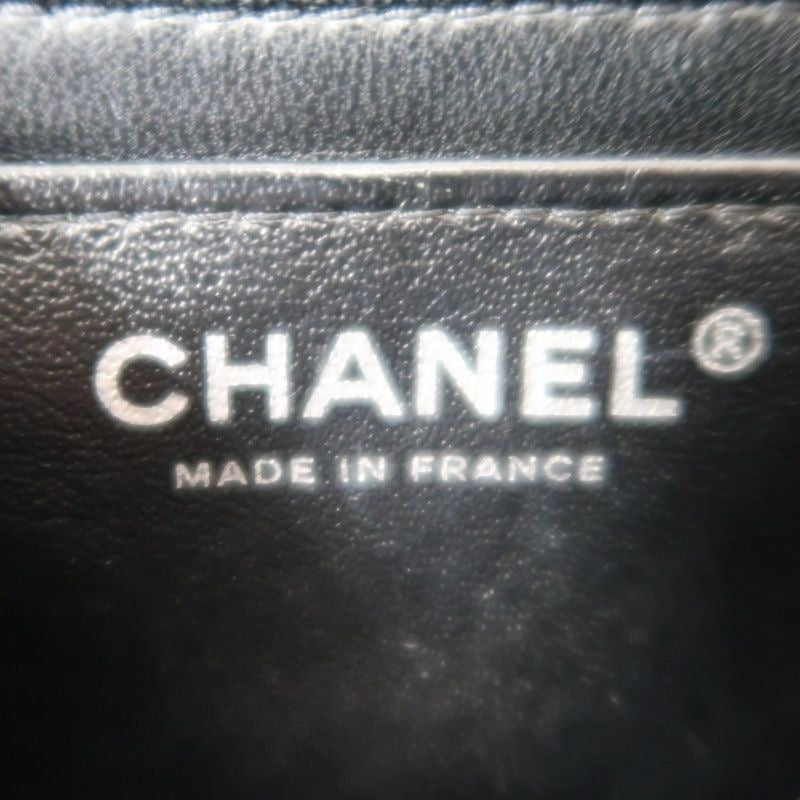 CHANEL Quilted Mini Square Flap Bag, Caviar Leather, Black, Silver-Tone Hardware, With Guarantee Card