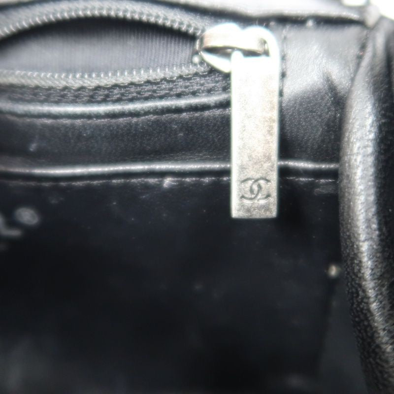 CHANEL Quilted Mini Square Flap Bag, Caviar Leather, Black, Silver-Tone Hardware, With Guarantee Card