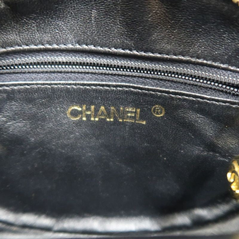 CHANEL Tassel Shoulder Bag, Black Lambskin, Authenticity Card Included