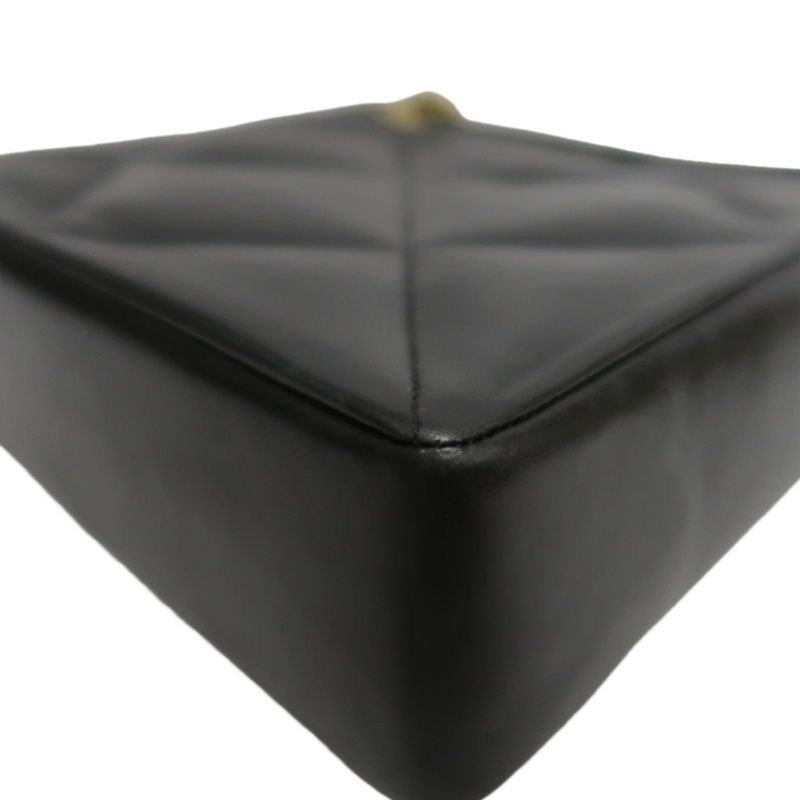 CHANEL Quilted Shoulder Bag, Lambskin, Black, Gold-Tone Hardware, With Guarantee Card