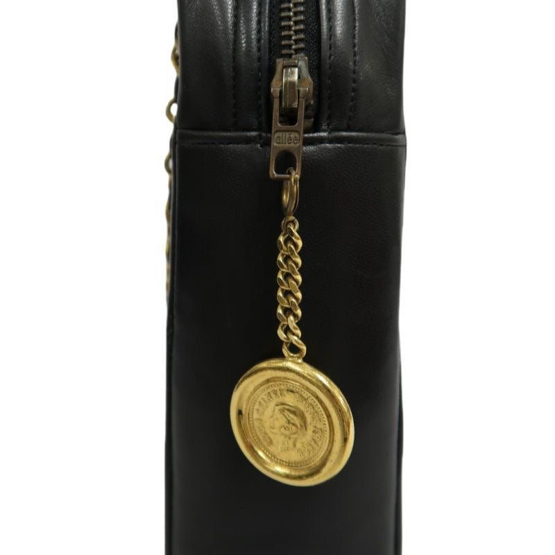 CHANEL Quilted Shoulder Bag, Lambskin, Black, Gold-Tone Hardware, With Guarantee Card
