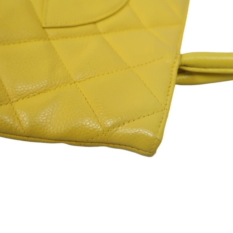 CHANEL Hilton Replica Tote Bag, Yellow Caviar Leather, Gold Hardware with Medallion
