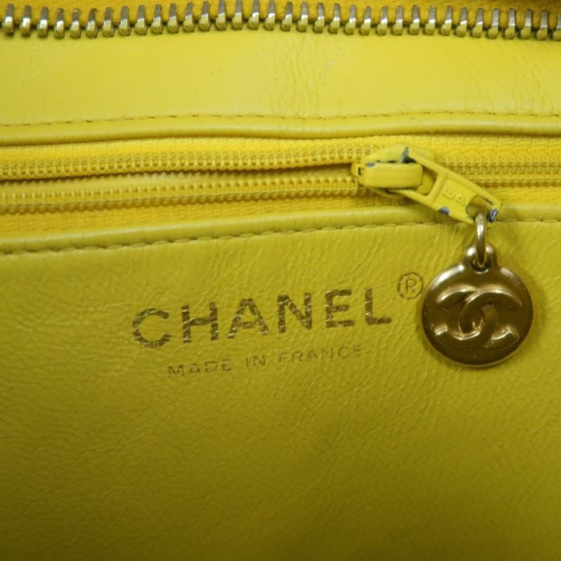 CHANEL Hilton Replica Tote Bag, Yellow Caviar Leather, Gold Hardware with Medallion