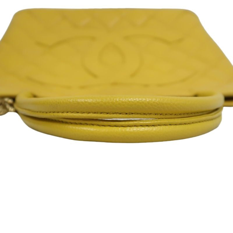 CHANEL Hilton Replica Tote Bag, Yellow Caviar Leather, Gold Hardware with Medallion