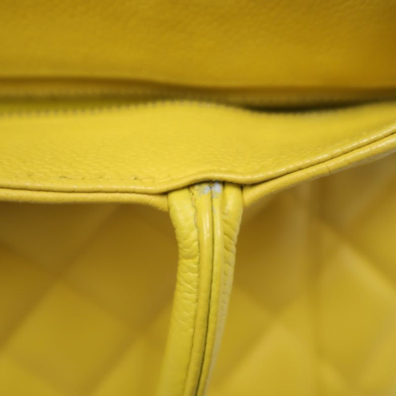 CHANEL Hilton Replica Tote Bag, Yellow Caviar Leather, Gold Hardware with Medallion
