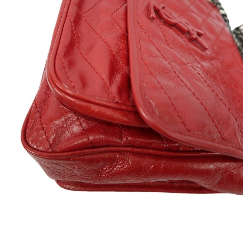 YSL Saint Laurent NIKI Shoulder Bag, Red Waxed Leather