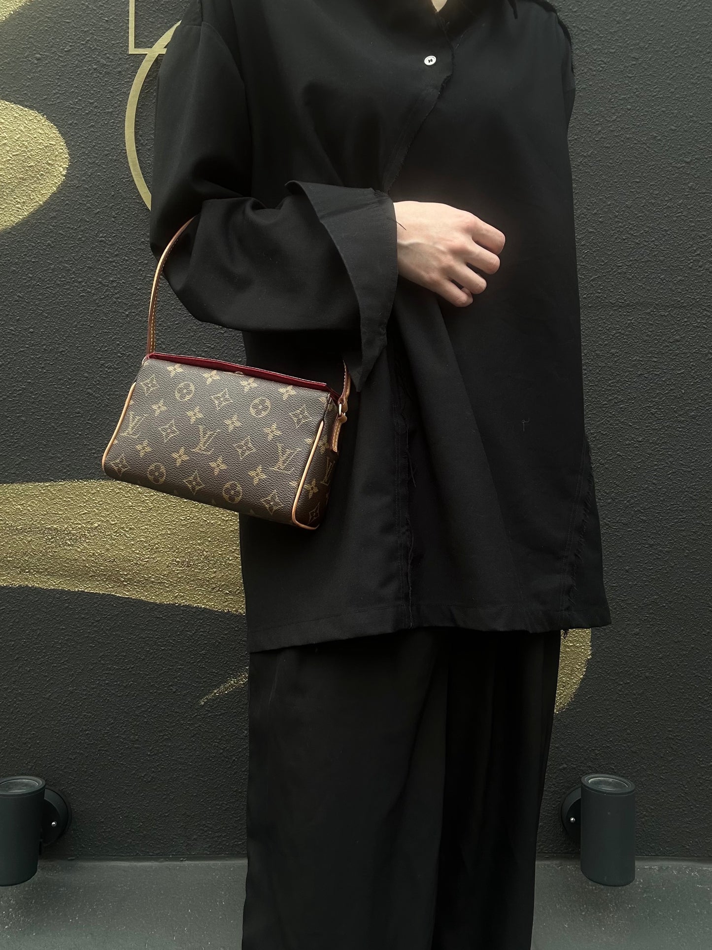 LOUIS VUITTON Recital Monogram Brown Handbag LV Monogram PVC Underarm Bag