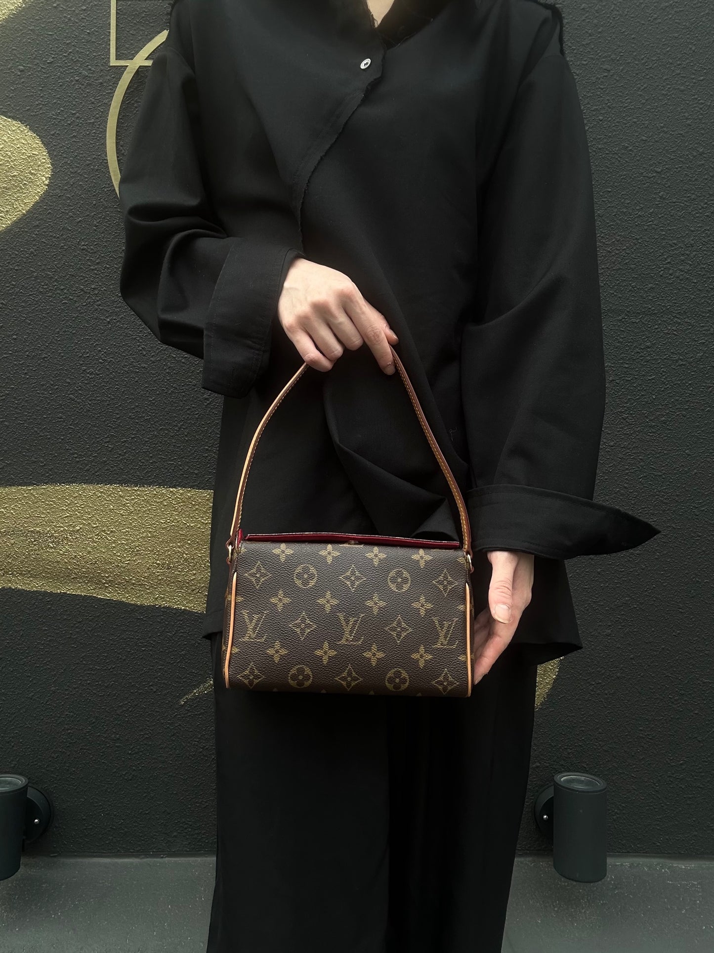 LOUIS VUITTON Recital Monogram Brown Handbag LV Monogram PVC Underarm Bag