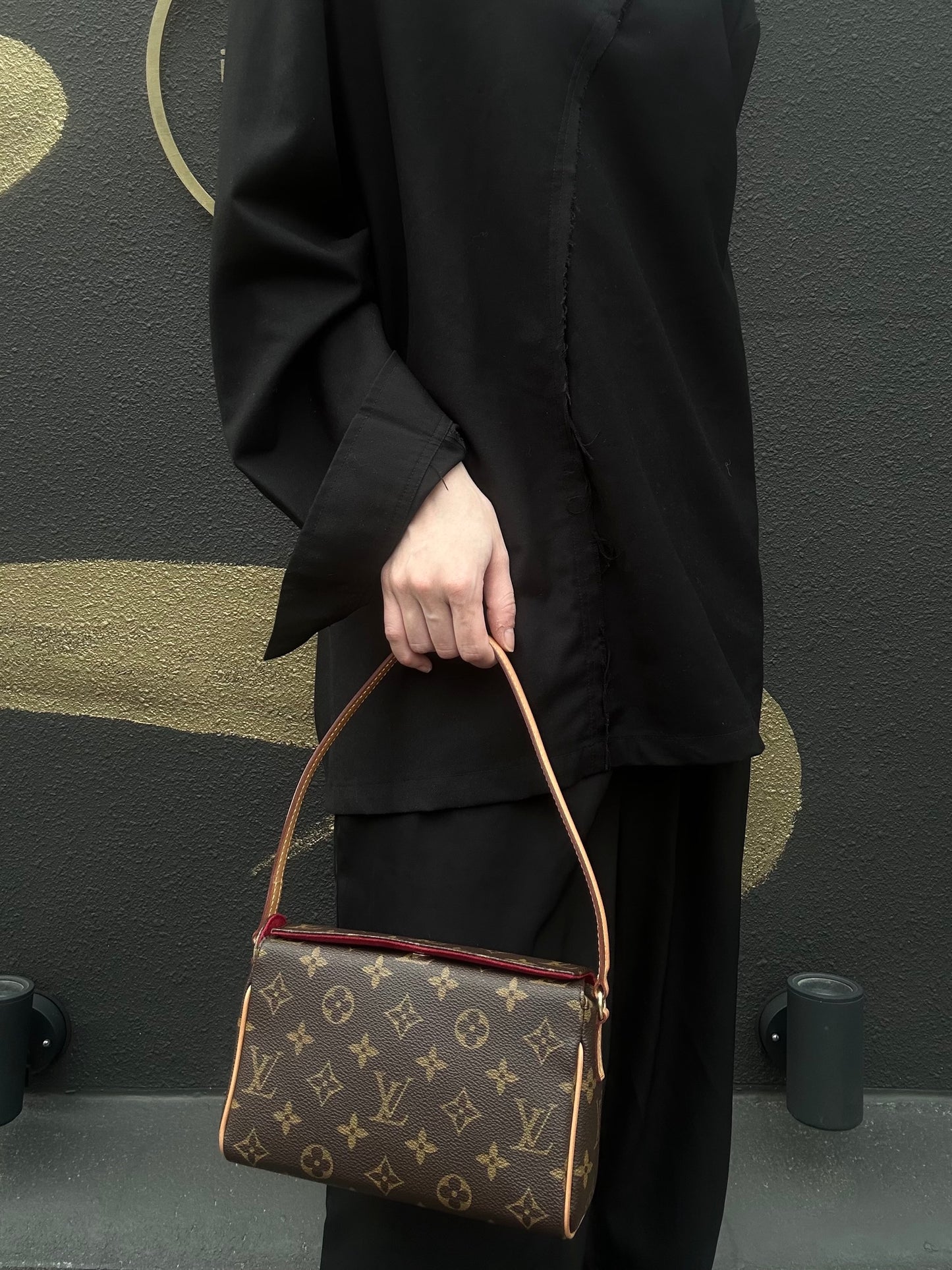 LOUIS VUITTON Recital Monogram Brown Handbag LV Monogram PVC Underarm Bag