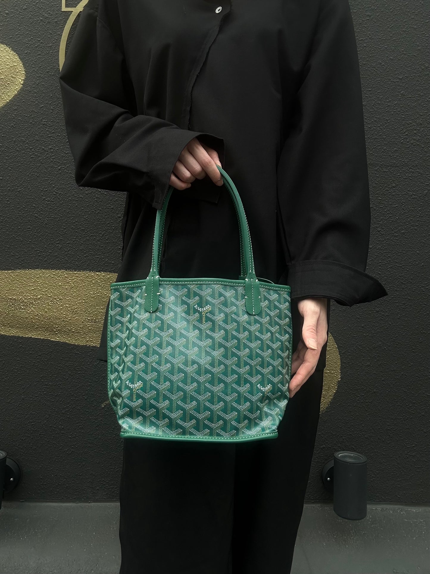 GOYARD green classic pattern PVC basket-style shoulder bag