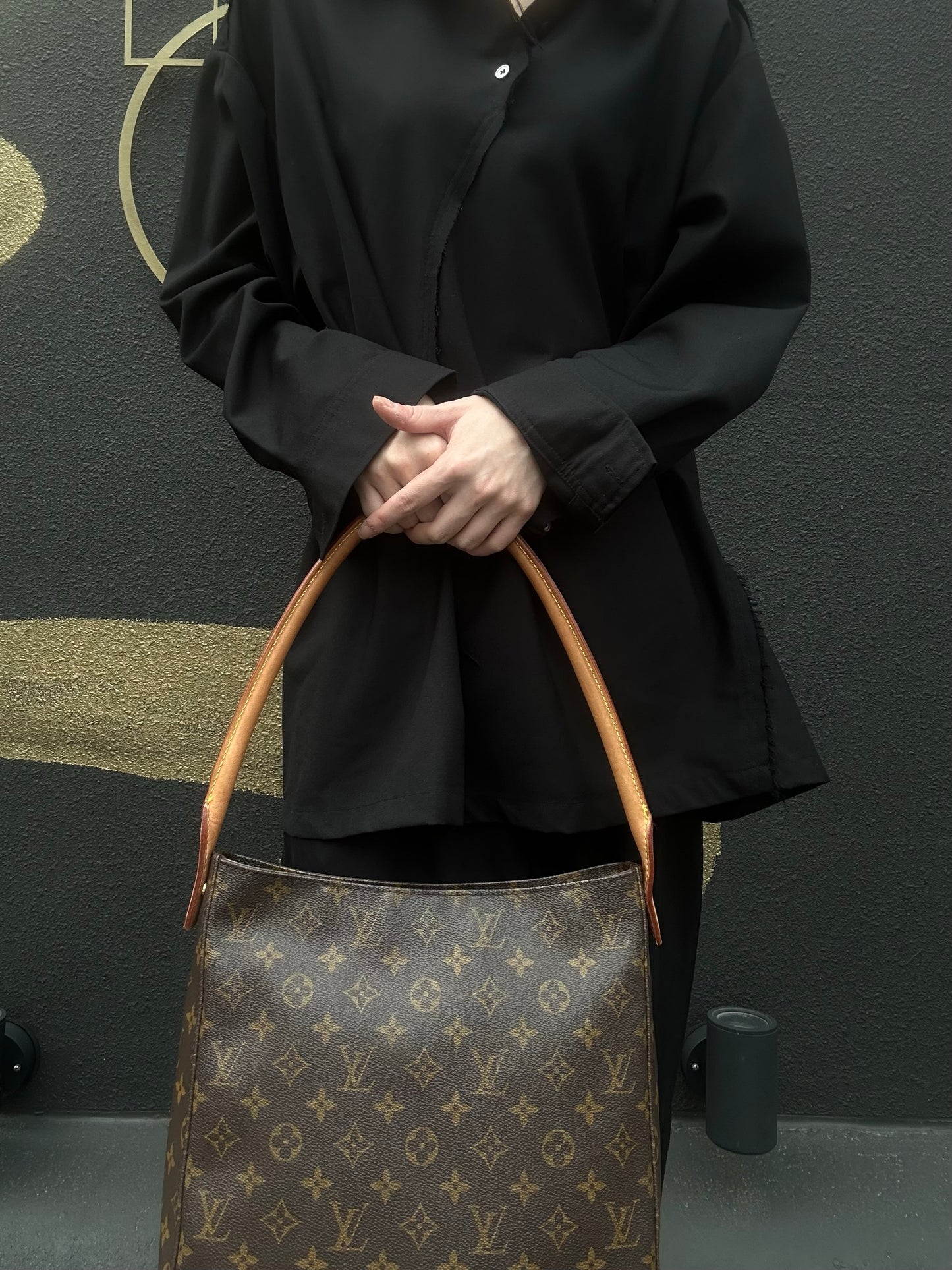 LOUIS VUITTON Looping GM Monogram Canvas Brown Shoulder Bag