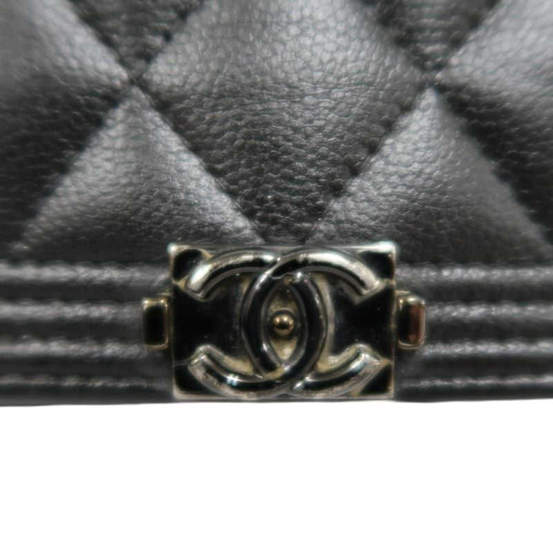 CHANEL Boy Quilted Shoulder Bag, Caviar Leather, Black, Black-Tone Hardware
