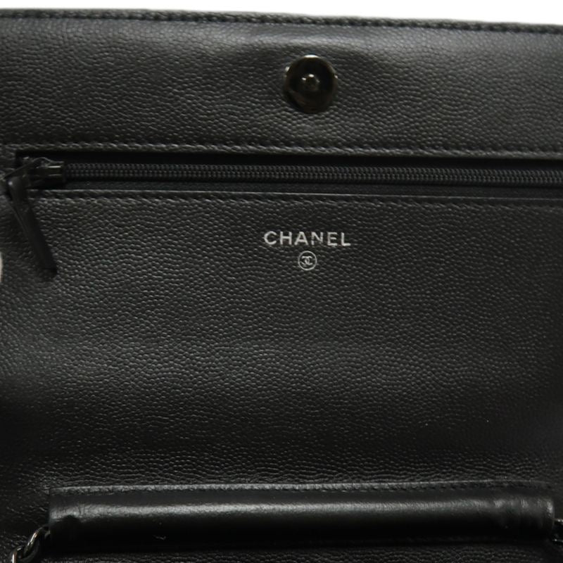 CHANEL Boy Quilted Shoulder Bag, Caviar Leather, Black, Black-Tone Hardware