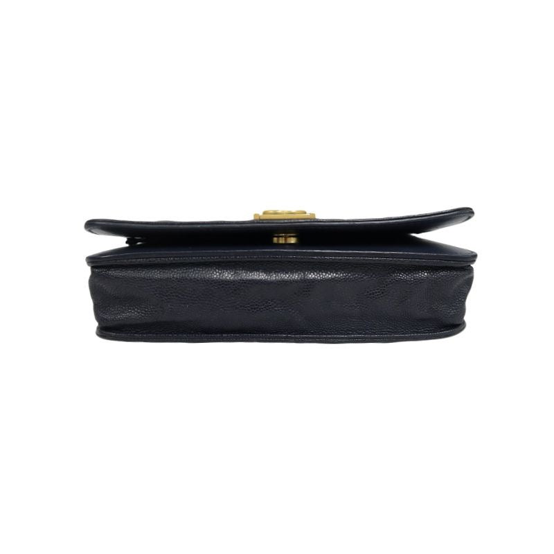 CHANEL Boy Quilted Shoulder Bag, Caviar Leather, Navy, Gold-Tone Hardware