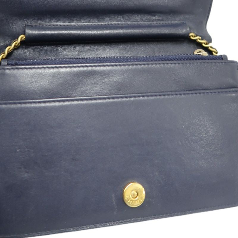 CHANEL Boy Quilted Shoulder Bag, Caviar Leather, Navy, Gold-Tone Hardware