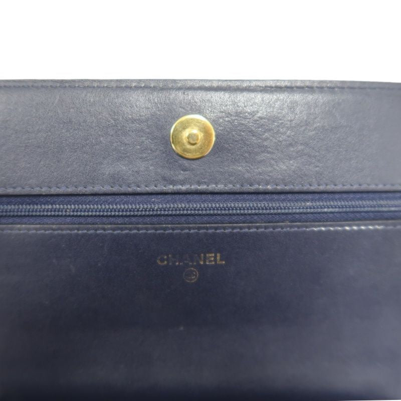CHANEL Boy Quilted Shoulder Bag, Caviar Leather, Navy, Gold-Tone Hardware