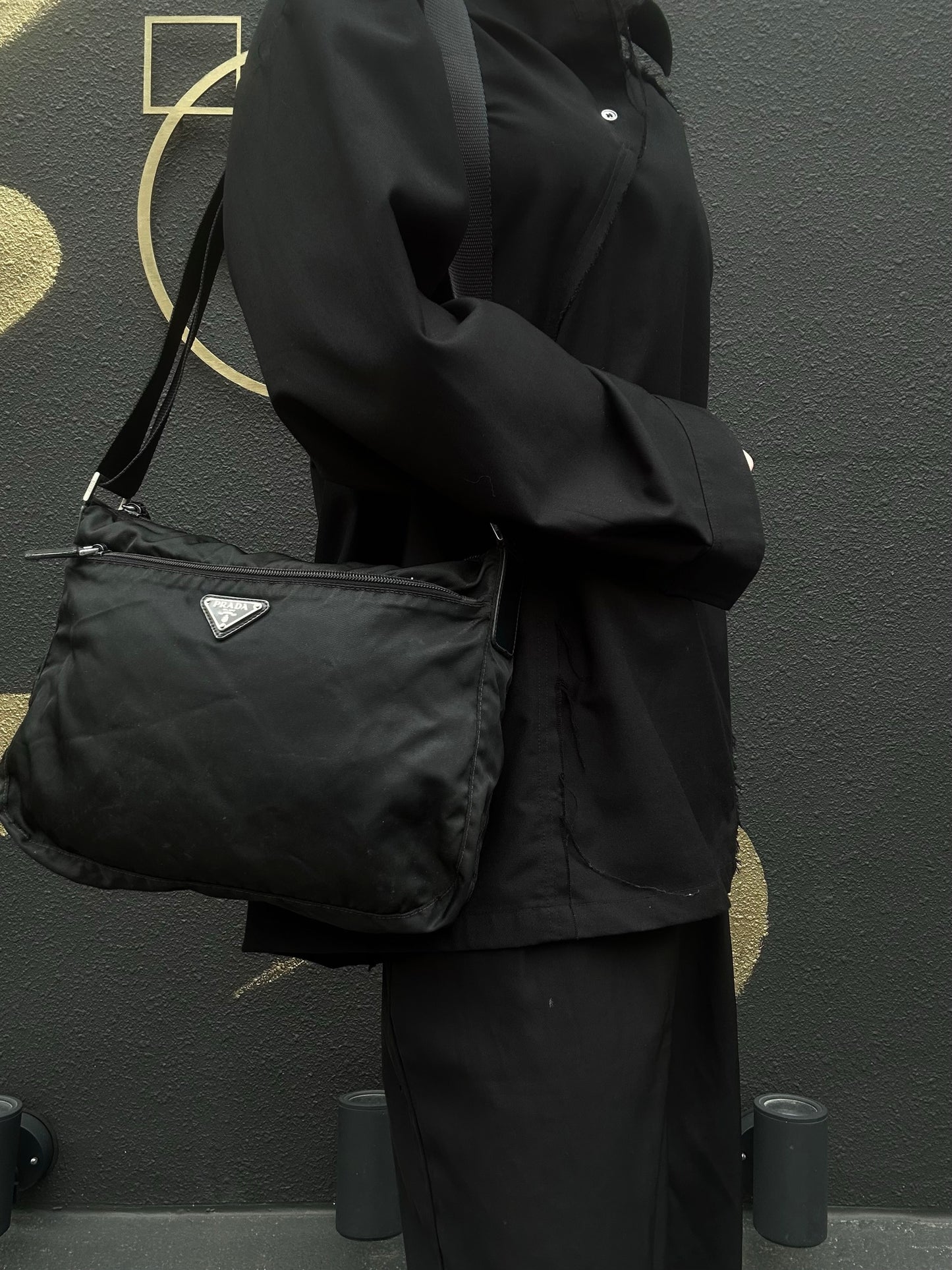 PRADA Black Nylon Crossbody Bag