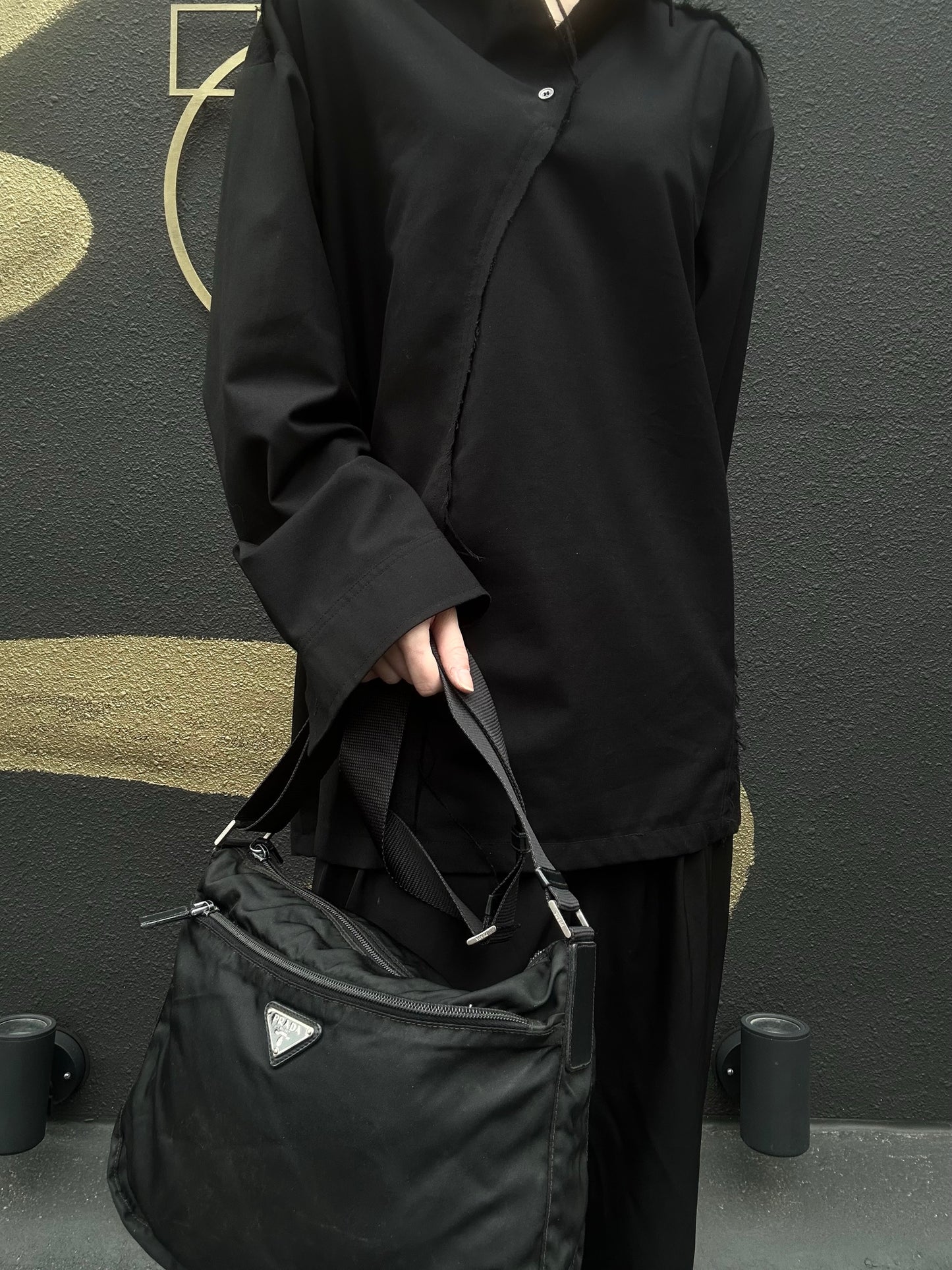 PRADA Black Nylon Crossbody Bag