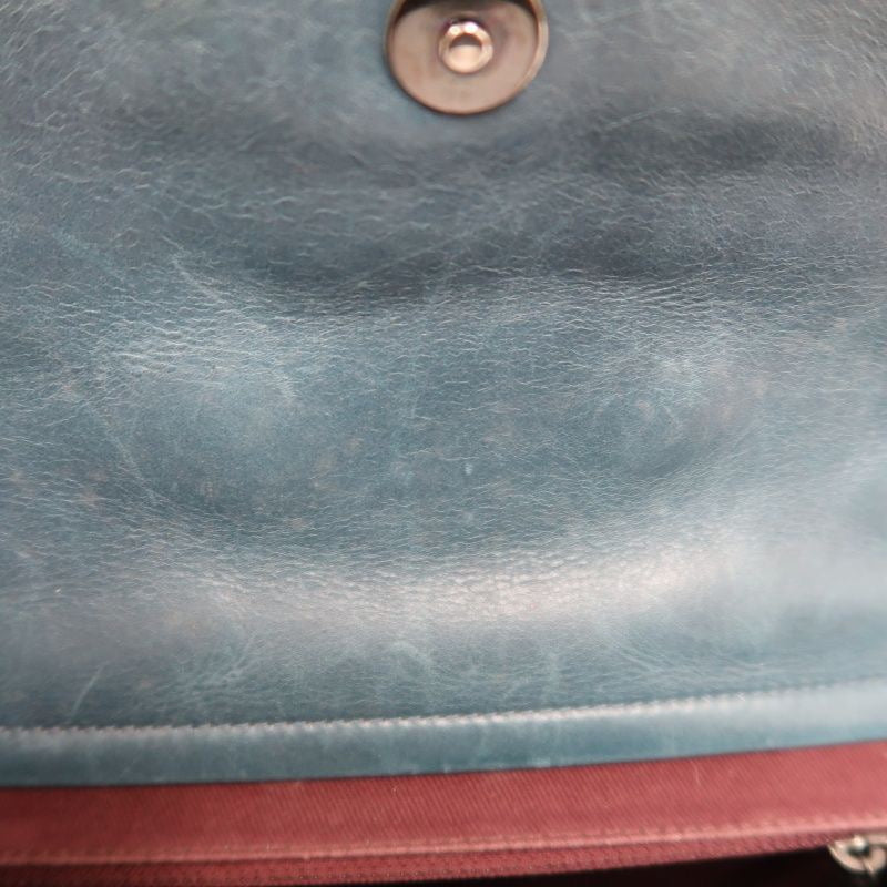 CHANEL Quilted Shoulder Bag, Waxed Leather, Blue, With Guarantee Card