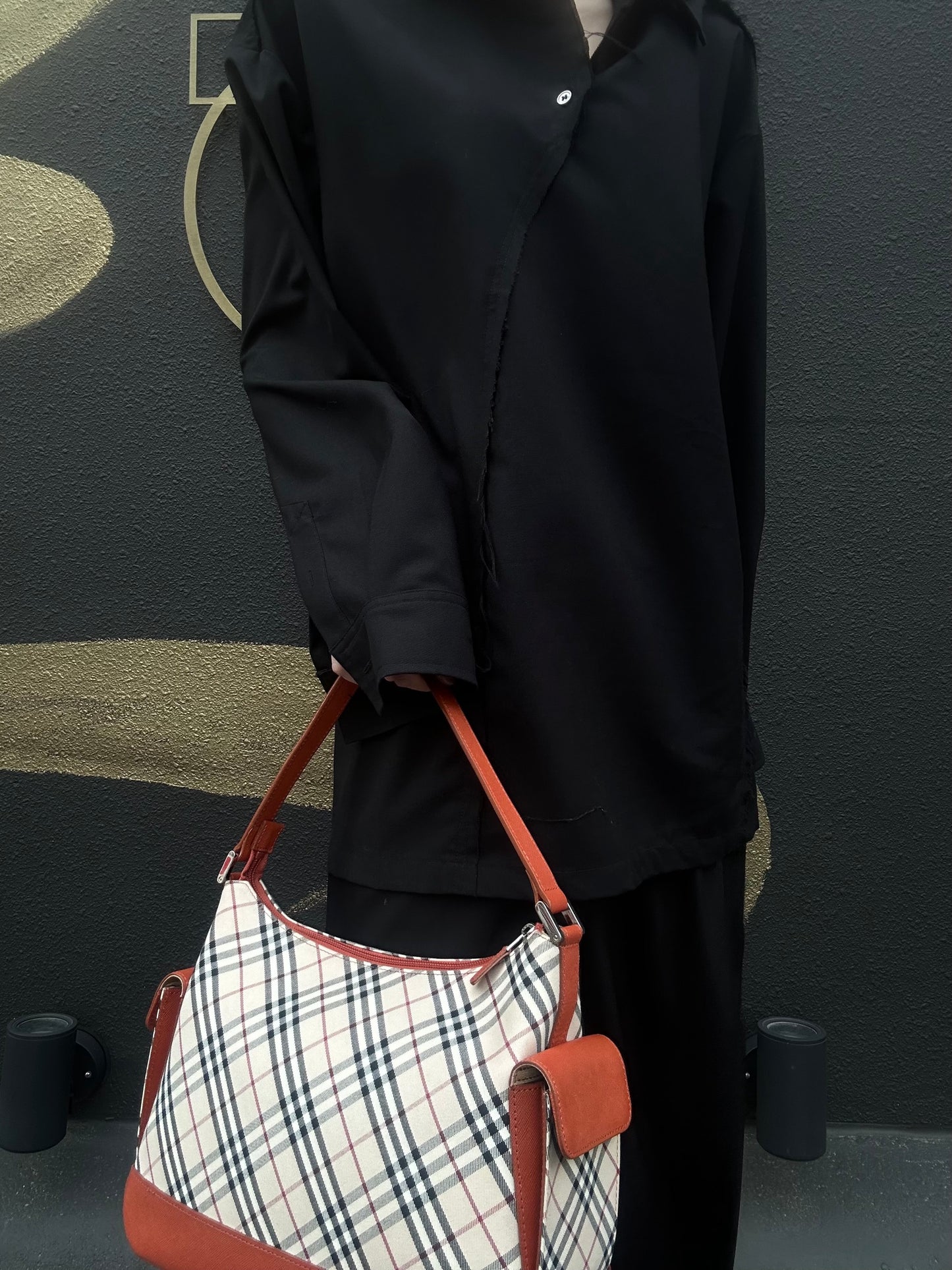 BURBERRY (Burberry), Nova Check shoulder bag, canvas material, beige/orange.