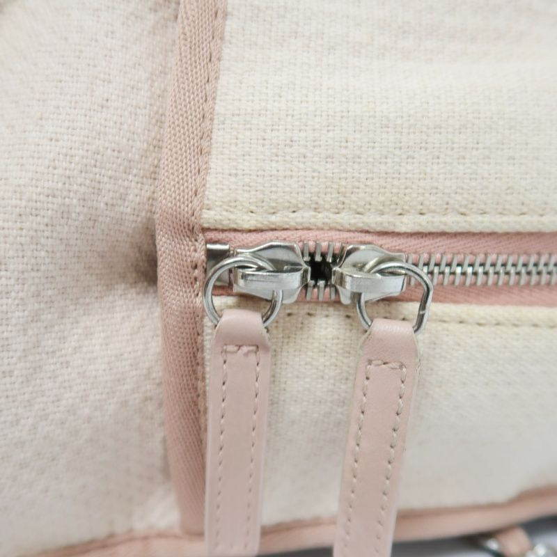 CHANEL Deauville Bowling Bag, Pink Canvas, With Guarantee Card