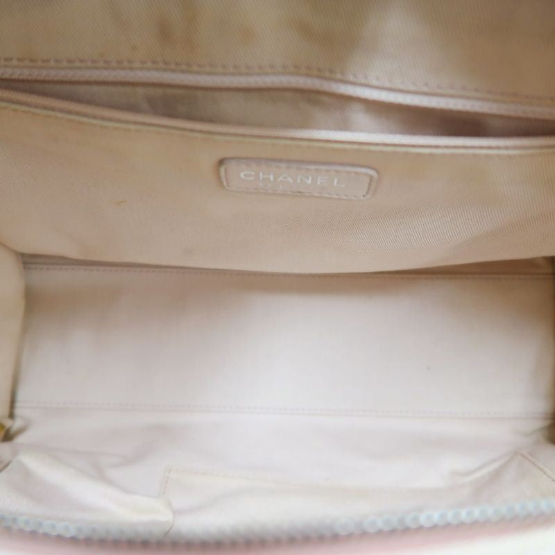 CHANEL Deauville Bowling Bag, Pink Canvas, With Guarantee Card