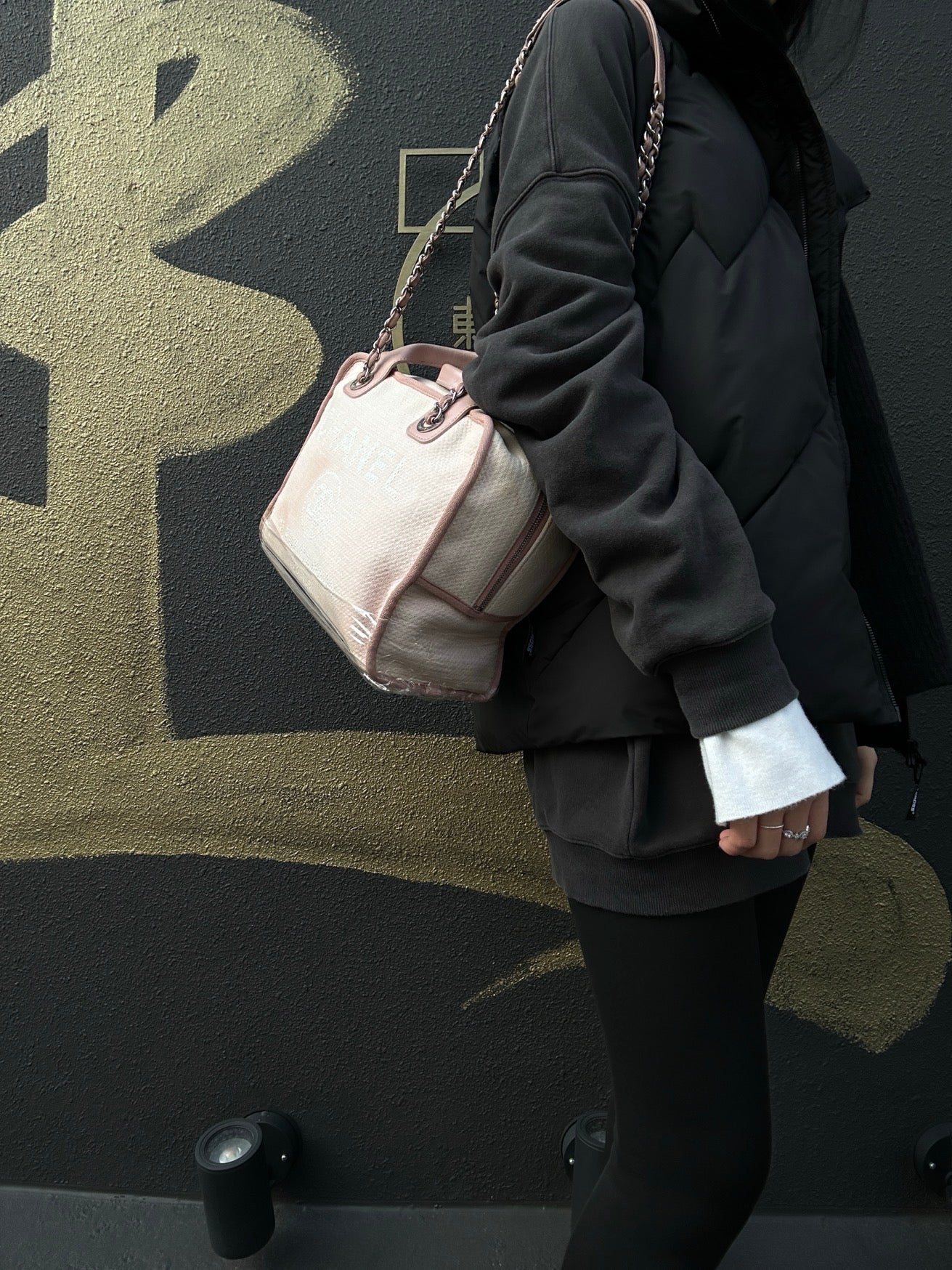 CHANEL Deauville Bowling Bag, Pink Canvas, With Guarantee Card